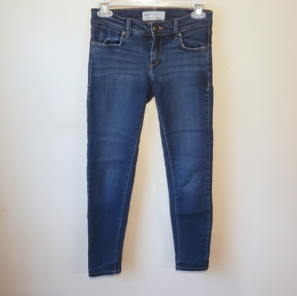 Free People Dark Wash Distressed Skinny Jeans